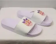 NEW WOMEN’S ADIDAS ADILETTE LITE SANDALS /SLIDES (GZ8144) WHITE/PURPLE~SIZE 7