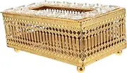 PRETYZOOM European Style Tissue Box Cover Elegant Plated Tissue Holder for Home Hotel and Decor and Easy to Clean Napkin Dispenser