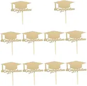 SOLUSTRE 10Pcs Graduation Cupcake Toppers Decor Graduation Cap Picks for Cake Decorations Eye Catching and Versatile Cake Ornaments