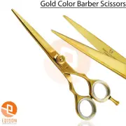 Professional Barber Hair Cutting Scissors Gold Color Shears Titanium Coated