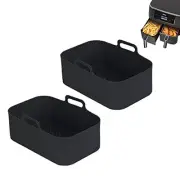 2pcs Air Fryer Silicone Pot for Ninja Foodi Dual DZ201 ,Reusable Air Fryer
