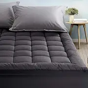 Giselle Bedding 1000GSM Bamboo Matress Topper King, Bamboo Charcoal Filling 5cm Thick Pillowtop Toppers, Washable Hypoallergenic Underlay Mat Pad Mattresses Protector with Elastic Deep Pocket