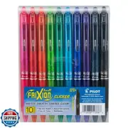 Pilot, FriXion Clicker Erasable Gel Pens, Fine Point 0.7 mm, Pack of 10, Asso