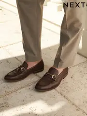 Brown Loafers With Snaffle Trim (N14858) | $71