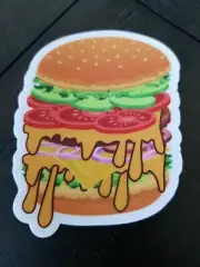 CHEESEBURGER STICKER - Oozing Waterproof Vinyl McDonalds Laptop Skateboard Yeti