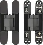 2-Pack Adjustable Invisible Hinges - Black Concealed Door Hardware, Max 88 lbs