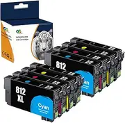 [OGOUGUAN] 8 Pack Ink Cartridge 812XL Compatible with Epson Workforce Pro WF-3820 WF-3825 WF-4830 WF-4835 WF-7830 WF-7840（2BK,2C,2M,2Y