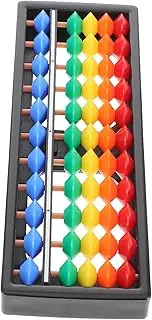 ifundom Mini Copper Abacus Beads Rack 11-Level Desktop Math Tool Kids Arithmetic Toy No Button Retro Figurine