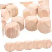 Homoyoyo 50PC Wooden Blank Dice Set for Crafts and DIY Six Sided Unfinished Wood Cubes for Puzzle Making Creative Wooden Crafts for Games and Projects