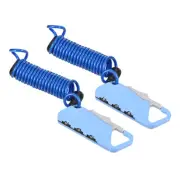 2Pcs Helmet Bike Lock with 3.3Ft Spring Cable 3 Digit Combination Padlock Blue