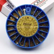 Assorted Dental Conical Screw Posts Kits Refills 24K Gold Plated 120 Pcs/Box