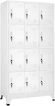 Locker Cabinet with 12 Compartments 90x45x180 cm,Storage Cabinets & Lockers 56.3KG-244476