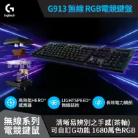 在飛比找momo購物網優惠-【Logitech G】G913 無線 機械式電競鍵盤(Ta