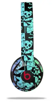 Skin Wrap for Beats Solo Wireless 2 3 4 Skull Checker Rainbow SKIN ONLY