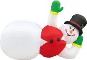 10' LAZY LOUNGING SNOWMAN Air blown Lighted Yard Inflatable