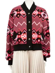 Abstract Pattern Knit Jacket