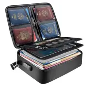 Fireproof Document Box with Lock, Portable Fireproof Document Bag Waterproof