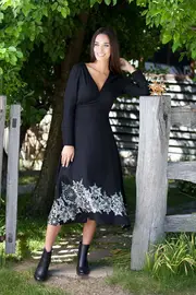 Maggie Wrap Dress Snowflakes--TBL-05-C-SF-B