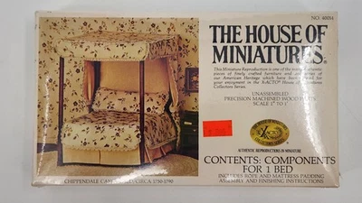 NEW X-ACTO House of Miniatures Kit Chippendale Canopy Bed 1:12 Scale #40020
