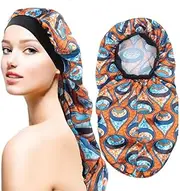Premium Silk Satin Bonnet: Adjustable Sleeping Cap for Men & Women, Perfect for Curly, Braided & Straight Hair - Ultimate Silk Hair Bonnet for Nighttime Use