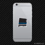 Distressed Thin Blue Line New Mexico Shaped Subdued US Flag Cell Phone Sticker