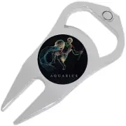 Aquarius Zodiac Stars Golf Ball Marker Divot Repair Tool Bottle Opener