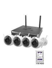 HIKVISION Ezviz 2MP 4CH 4 Cameras Wireless Security Camera Kit Remote Viewing