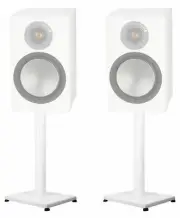 White 29” Steel Stands For Monitor Audio Silver 100 Bookshelf Speakers