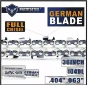 5 Pack Holzfforma .404"" .063" 36" 104 DL Full Chisel Chain Wagners