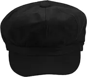 [Tuperoymse] Men Retro Hat Newsboy Country Golf Sun Beret Cap Black