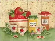 Apple Tile Backsplash Sara Mullen Fruit Art Ceramic Mural SM046