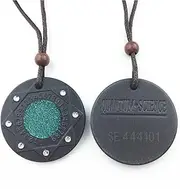 Emf Protection Volcanic Stone Far Infrared Energy Necklace,Meditation Energy Necklace(43mm), One Size, Agate