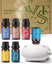 Hotel Scented Essential Oils Set with Waterless Oil Diffuser, 100% Nature Pure Organic Essential Oils for Diffusers for Home, Top 6 Aromatherapy Oils Blends, 10.0 milliliters, 7
