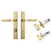 Brunswick Lever Rectangular Backplate Privacy Kit Brushed Gold PVD