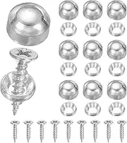 uxcell Brass Decorative Screws with Caps, Mirror Screw Self Tapping Screws Decorative Cover - Fitting for(Furniture Fixing- Wall Hangings - Wood Handcrafted) 9mm & 10 Pack & Silver