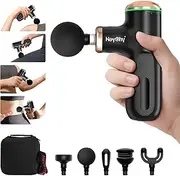 Mini Massage Gun with 4-10mm Adjustable Amplitude – Deep Tissue Percussion Massager, FSA HSA Eligible, Heated Head & 5 Attachments, 5-Speed Quiet Portable for Athletes, Gifts for Men & Women