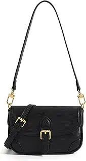[Chloe soo] Shoulder Bag for Women Leather Black/Pink Tote Bag Fashion Clutch Retro Classic Purse Buckle Closure