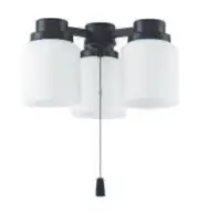 Craftmade 3 Light Universal Energy Star Fan Light Kit in Flat Black with White