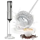 Rechargeable Milk FrotherMilk Frother HandheldCoffee Mixer with StandDetachab...