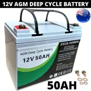12V 50Ah AGM Deep Cycle Battery rechargeable SLA Alarm Sealed Marine Camp Buggy
