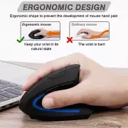 Rechargeable Ergonomic Mouse, Wireless & Bluetooth Vertical Mouse Multi-Purpose