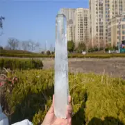 1.49LB Natural Clear Quartz Obelisk Quartz Cystal Point Wand Tower +Stand