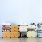 DIY Shoe Storage Cabinet 3 Tier 12 Pairs Shoes Boot Organizer Rack Brown White