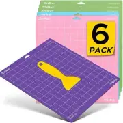HTVRONT Cutting Mat for Cricut, 6 Pack Cutting Mat 12X12(Standardgrip, Lightgrip