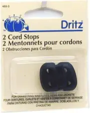Double Cord Stops for Drawstrings on Garment and Bags, 2 Count, Navy