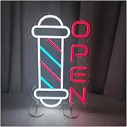 Sign Lamp Barber Shop Neon Signs Open LED Light Dimmable For Hair Salon Hairdresser Wall Decor USB Powered Signs Illuminated Lamp 40cmx23.7cm
