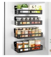 4 Pack Magnetic Spice Rack for Refrigerator Storage Shelf Seasoning Rack