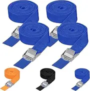 Tanstic 4Pcs Lashing Straps, 1 inch x 10 ft Tie Down Straps with Buckles, Adjustable Cam Buckle Straps Heavy Duty Secure Straps up to 600lbs (Blue)