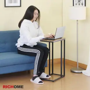 【RICHOME】恩希絲特工業風沙發收納邊桌/方便桌/床邊桌/邊几/茶几(多功能用途)