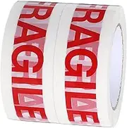 jojofuny Packaging Stickers 2 Rolls of Fragile Tape Shipping Tape Red 'Fragile' Warning for Moving Boxes